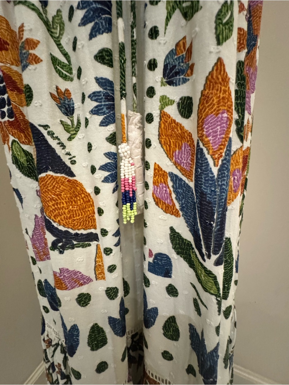 Farm Rio Floral Eyelet Ruffle Maxi Dress  Summer Garden Size XL NWT - Picture 4 of 8